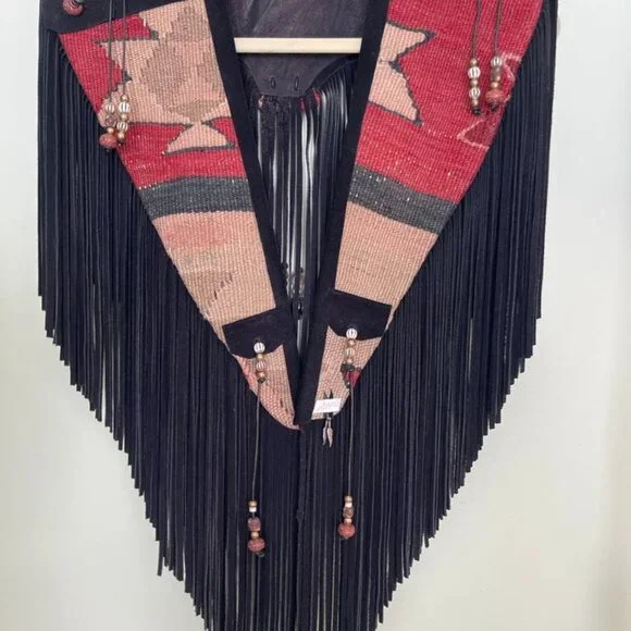 Vintage 1990s S.Hyde For Signature Rugs Of Dallas Wearable Art Suede Leather - Picture 8 of 16